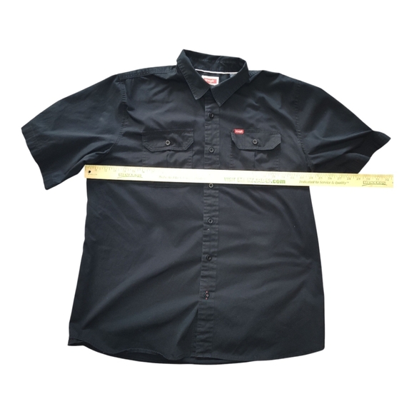 Wranglers Men's Black Short Sleeve Extra Large Button Down Dress Shirt - Picture 4 of 6